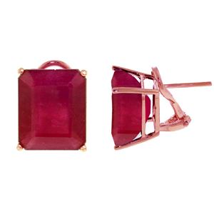 ALARRI 14K Solid Rose Gold French Clips Earrings w/ Natural Rubies