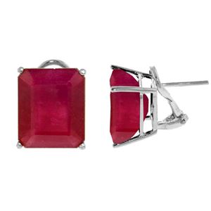 ALARRI 15 CTW 14K Solid White Gold French Clips Earrings Natural Rubies