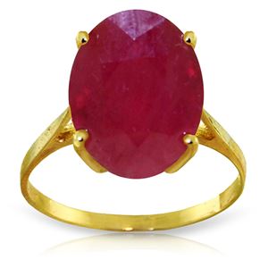 ALARRI 7.5 CTW 14K Solid Gold Ring Natural Oval Ruby