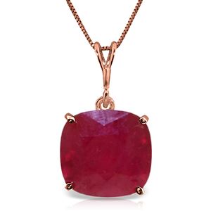 ALARRI 6.75 CTW 14K Solid Rose Gold Necklace Cushion Shape Ruby