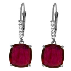 ALARRI 13.65 Carat 14K Solid White Gold Waiting Ruby Diamond Earrings