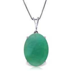 ALARRI 6.5 CTW 14K Solid White Gold Necklace Natural Oval Emerald