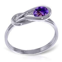 ALARRI 0.65 Carat 14K Solid White Gold Da Vinci Amethyst Ring