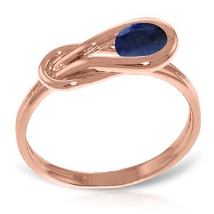 ALARRI 14K Solid Rose Gold Ring w/ Natural Sapphire