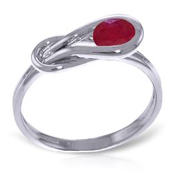 ALARRI 0.65 Carat 14K Solid White Gold Modigliani Ruby Ring