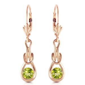 ALARRI 14K Solid Rose Gold Leverback Earrings w/ Natural Peridots