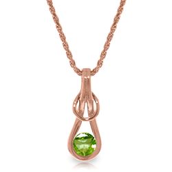 ALARRI 14K Solid Rose Gold Necklace w/ Natural Peridot