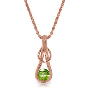 ALARRI 14K Solid Rose Gold Necklace w/ Natural Peridot