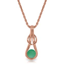 ALARRI 14K Solid Rose Gold Necklace w/ Natural Emerald