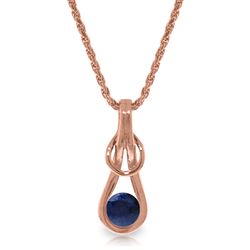 ALARRI 14K Solid Rose Gold Necklace w/ Natural Sapphire