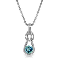 ALARRI 0.65 Carat 14K Solid White Gold It Is Written Aquamarine Necklace