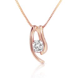 ALARRI 14K Solid Rose Gold Necklace w/ Natural 0.15 Carat Diamond