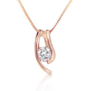 ALARRI 14K Solid Rose Gold Necklace w/ Natural 0.15 Carat Diamond