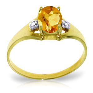 ALARRI 0.76 Carat 14K Solid Gold Possessed Glee Citrine Diamond Ring