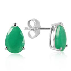 ALARRI 2 Carat 14K Solid White Gold Temptation Near Emerald Earrings