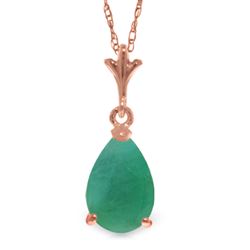 ALARRI 1 CTW 14K Solid Rose Gold Pear Emerald Necklace