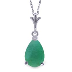 ALARRI 1 Carat 14K Solid White Gold Southway Emerald Necklace