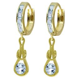 ALARRI 2.15 CTW 14K Solid Gold Love Knot Aquamarine Earrings