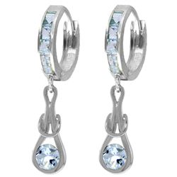 ALARRI 2.15 CTW 14K Solid White Gold Smell Of Your Skin Aquamarine Earrings