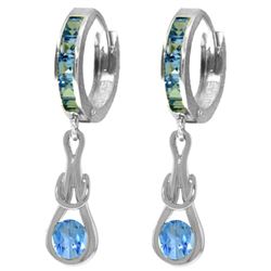 ALARRI 2.5 CTW 14K Solid White Gold Light As A Feather Blue Topaz Earrings