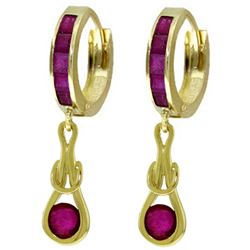 ALARRI 2.6 CTW 14K Solid Gold Huggie Earrings Dangling Ruby