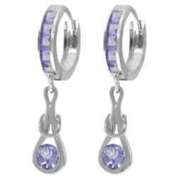 ALARRI 2.25 CTW 14K Solid White Gold Huggie Earrings Dangling Tanzanite