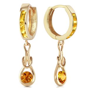ALARRI 2 Carat 14K Solid Gold Love Knot Citrine Earrings