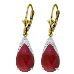 ALARRI 10 Carat 14K Solid Gold Fresh Roses Ruby Earrings