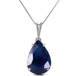 ALARRI 4.65 Carat 14K Solid White Gold Sketched In Memory Sapphire Necklace