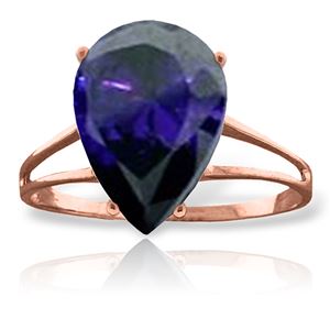 ALARRI 4.65 Carat 14K Solid Rose Gold Ring Natural Sapphire