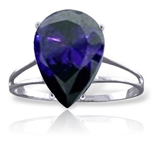 ALARRI 4.65 Carat 14K Solid White Gold Exclamation Mark Sapphire Ring