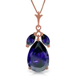 ALARRI 14K Solid Rose Gold Necklace w/ Natural Sapphires