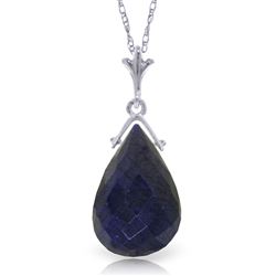 ALARRI 7.8 Carat 14K Solid White Gold Necklace Briolette Sapphire