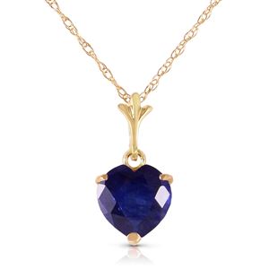ALARRI 1.55 Carat 14K Solid Gold Necklace Natural Heart Sapphire