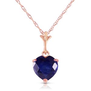 ALARRI 1.55 CTW 14K Solid Rose Gold Necklace Natural Heart Sapphire