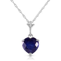 ALARRI 1.55 CTW 14K Solid White Gold Necklace Natural Heart Sapphire