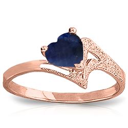 ALARRI 1 Carat 14K Solid Rose Gold Loveheart Sapphire Ring