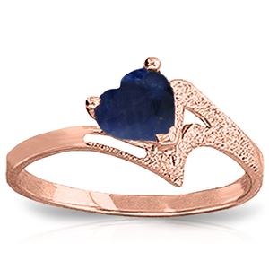 ALARRI 1 Carat 14K Solid Rose Gold Loveheart Sapphire Ring