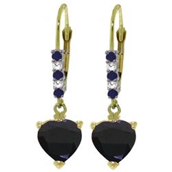 ALARRI 3.28 Carat 14K Solid Gold Hotcold Sapphire Diamond Earrings