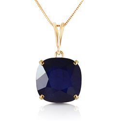 ALARRI 4.83 Carat 14K Solid Gold Necklace Cushion Shape Sapphire