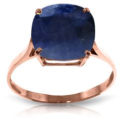 ALARRI 4.83 Carat 14K Solid Rose Gold Ring Natural Cushion Sapphire