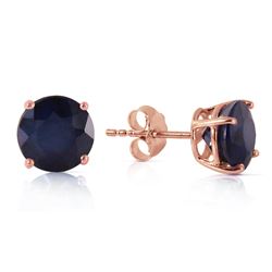 ALARRI 14K Solid Rose Gold Stud Earrings w/ Natural Sapphires