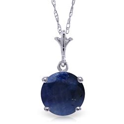 ALARRI 1.65 Carat 14K Solid White Gold Come Back Sapphire Necklace