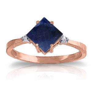 ALARRI 1.46 CTW 14K Solid Rose Gold Ring Diamond Sapphire