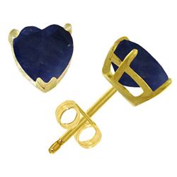 ALARRI 3.1 Carat 14K Solid Gold Stud Earrings Natural Heart Sapphire