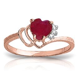 ALARRI 1.02 Carat 14K Solid Rose Gold Brilliance Ruby Diamond Ring