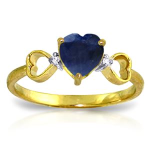 ALARRI 1.01 CTW 14K Solid Gold Beauty Classes Sapphire Diamond Ring
