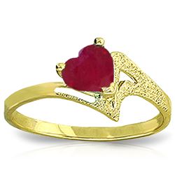 ALARRI 1 Carat 14K Solid Gold Not A Metaphore Upon Ruby Ring