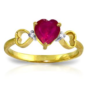 ALARRI 1.01 Carat 14K Solid Gold Confront The Angel Ruby Diamond Ring