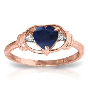 ALARRI 1.01 CTW 14K Solid Rose Gold Glory Sapphire Diamond Ring
